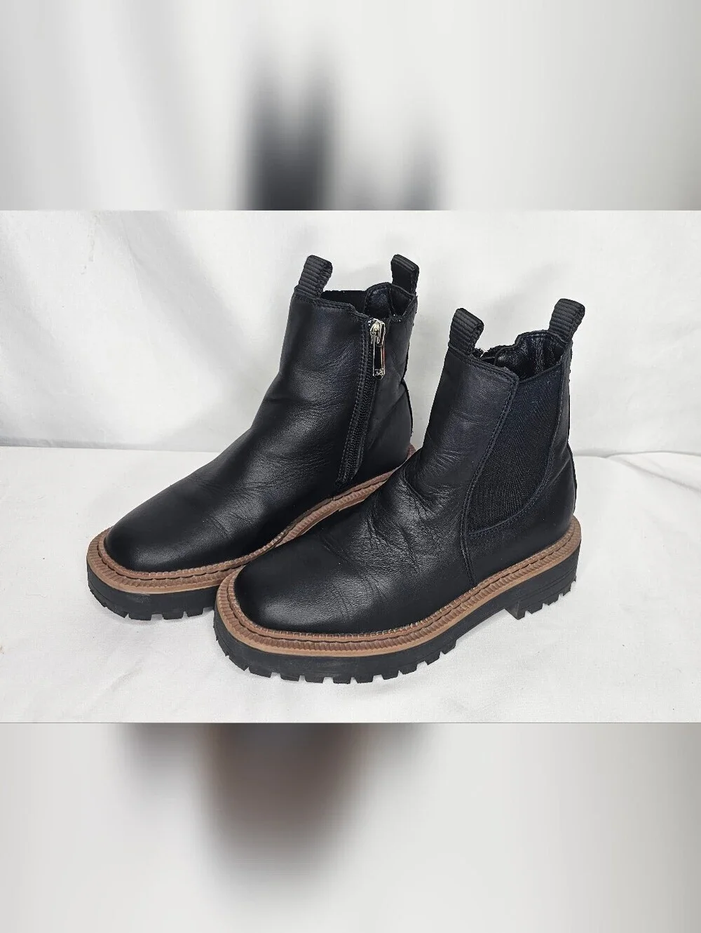 Sam Edelman Laguna Black‎ Leather Chelsea Boots Youth Girls Size 13